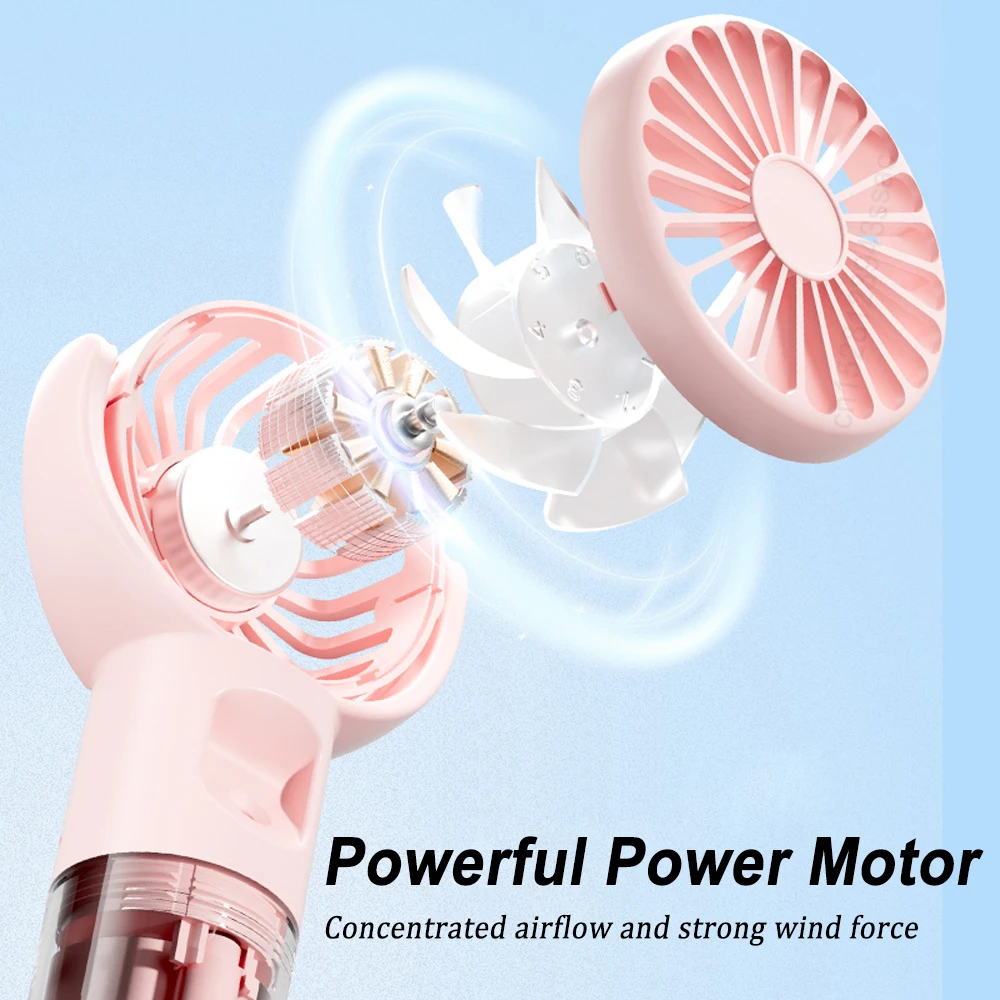 Ventilador humidificador port&aacute;til, Mini ventilador de niebla de agua, Mini ventilador port&aacute;til recargable por USB con humidificador, ventilador de mano de bolsillo peque&ntilde;o