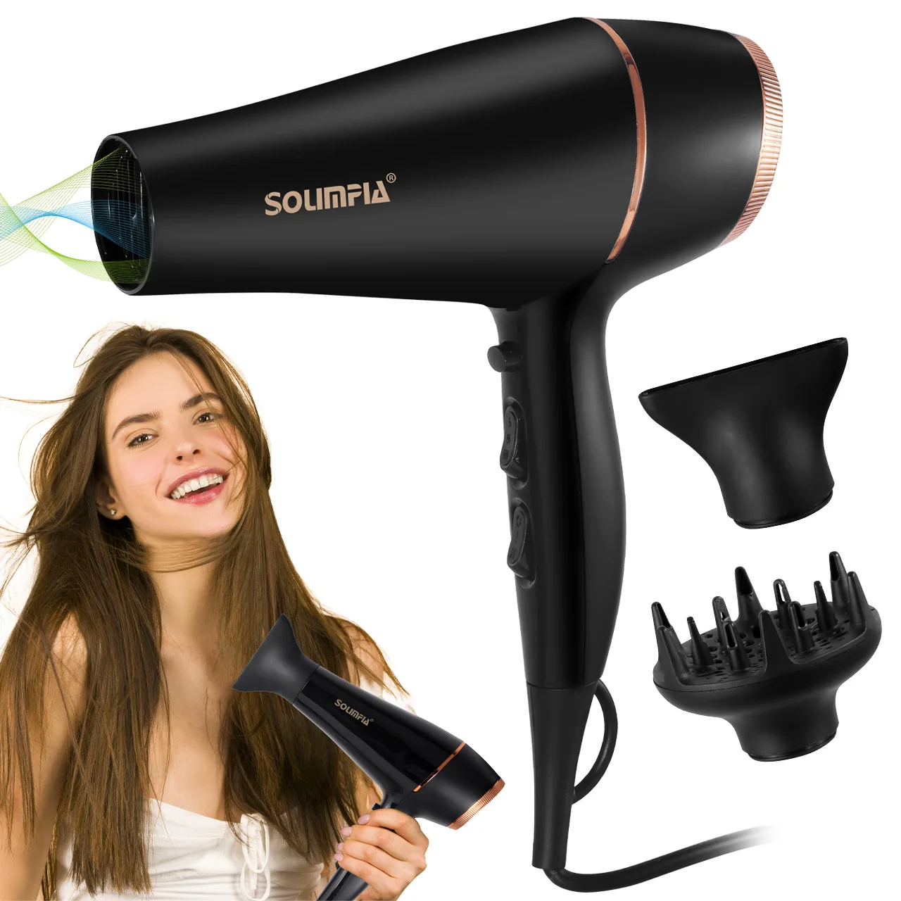 Secador de pelo profesional de 6 niveles, herramienta de peinado de alta temperatura de secado r&aacute;pido de grado Industrial para sal&oacute;n, barbacoa para el hogar
