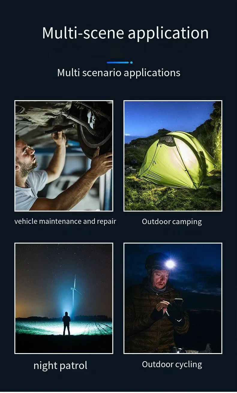 Linterna recargable para exteriores, luz fuerte port&aacute;til, resistente al agua, para acampar, caminar, l&aacute;mpara de iluminaci&oacute;n EDC port&aacute;til