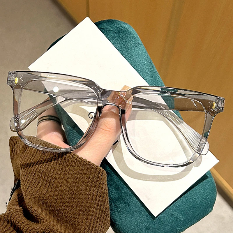 Nuevas Gafas Transparentes Cuadradas para Estudiantes con Miop&iacute;a, Unisex, Ligeras, para Rostro Redondo, con Protecci&oacute;n Anti Luz Azul