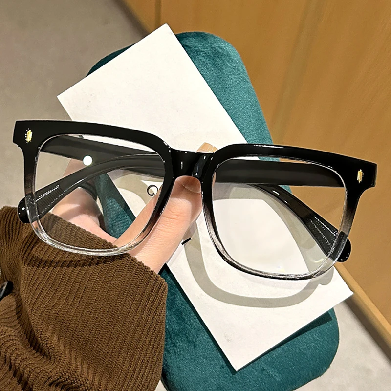 Nuevas Gafas Transparentes Cuadradas para Estudiantes con Miop&iacute;a, Unisex, Ligeras, para Rostro Redondo, con Protecci&oacute;n Anti Luz Azul