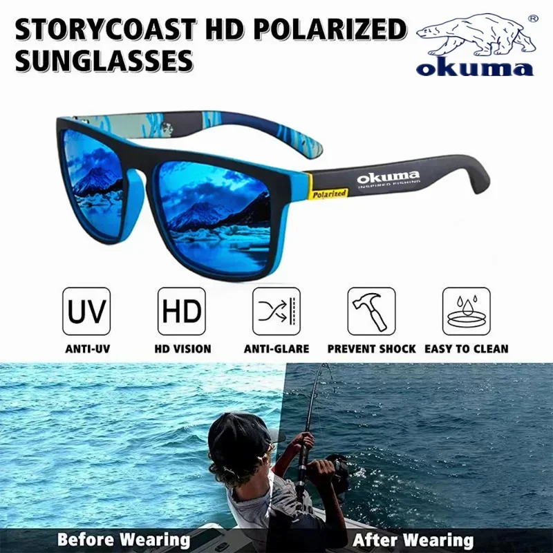 Okuma-gafas de sol polarizadas UV400 para hombre y mujer, lentes de sol al aire libre para caza, pesca, conducci&oacute;n de bicicletas, caja opcional