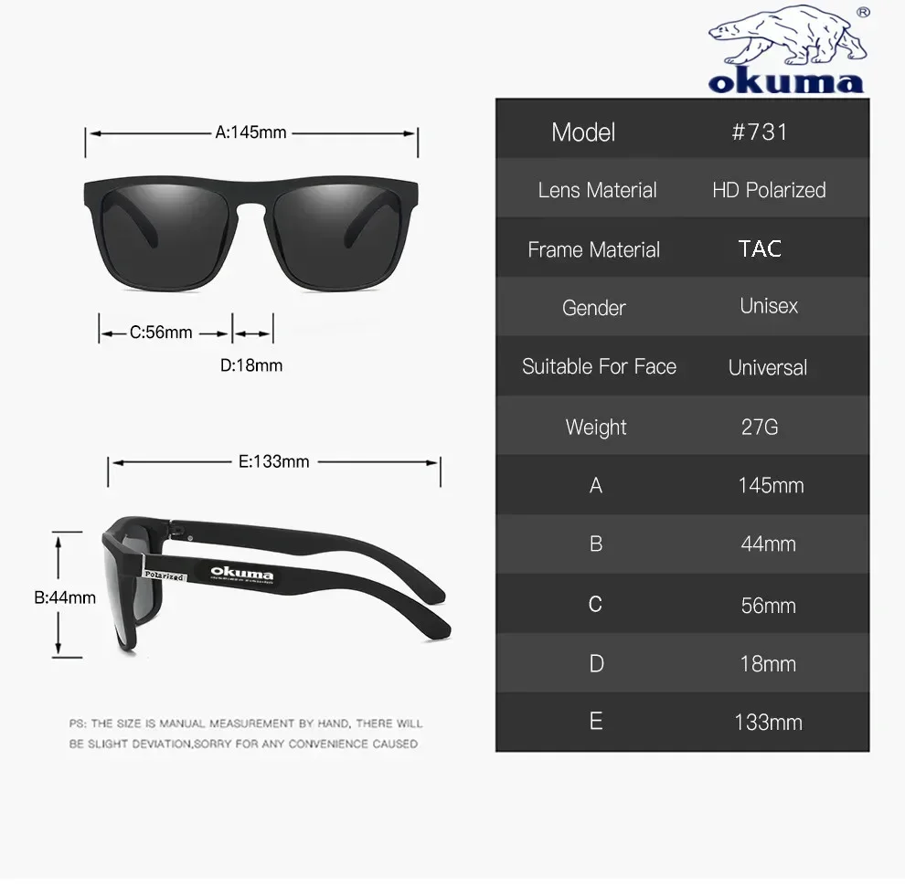 Okuma-gafas de sol polarizadas UV400 para hombre y mujer, lentes de sol al aire libre para caza, pesca, conducci&oacute;n de bicicletas, caja opcional