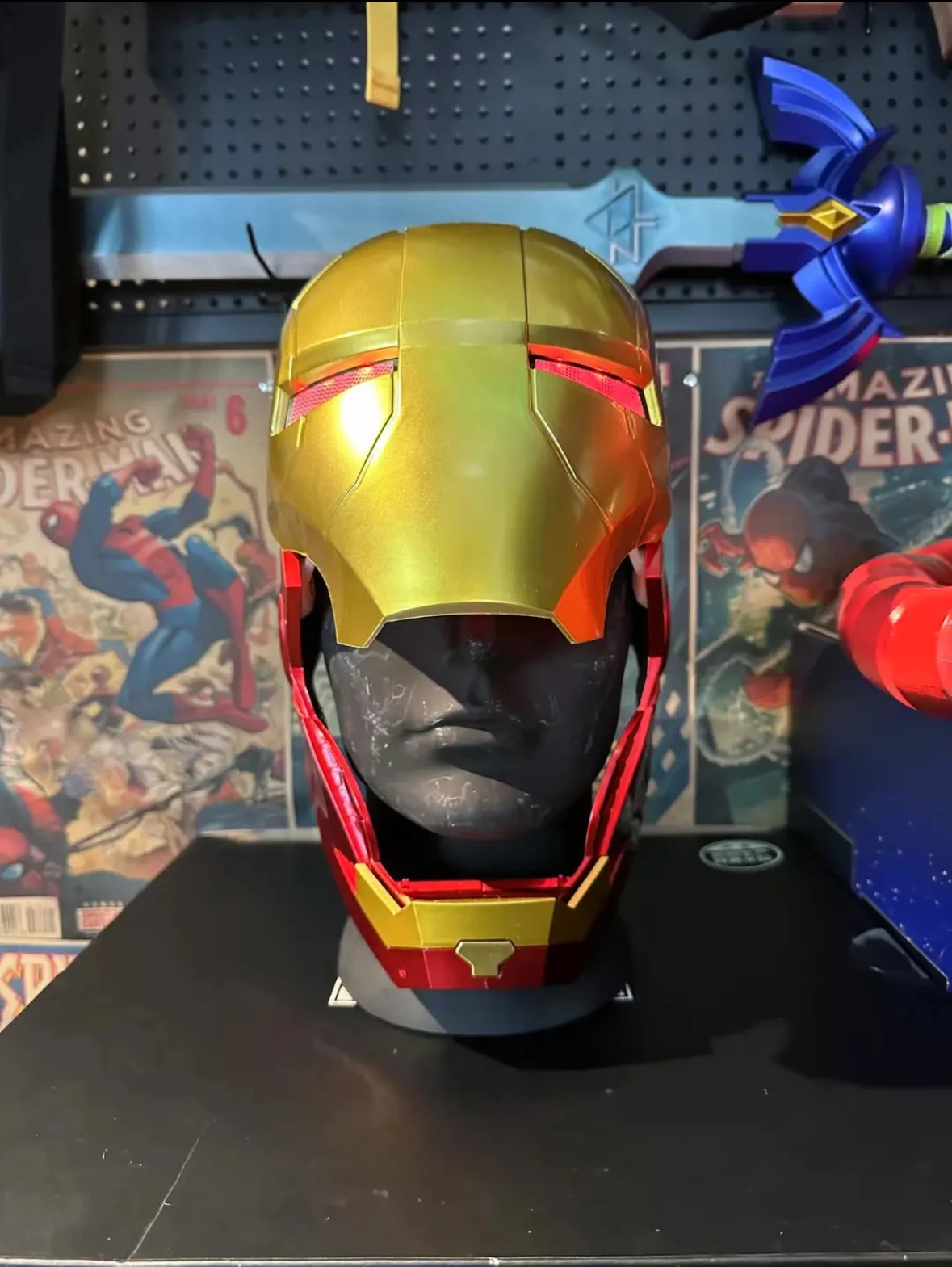 M&aacute;scara de Iron Man 1:1, Casco de Anime, El&eacute;ctrico, con Apertura y Cierre Autom&aacute;tico, Modelo para Adultos, Juguete, Regalo de Cumplea&ntilde;os