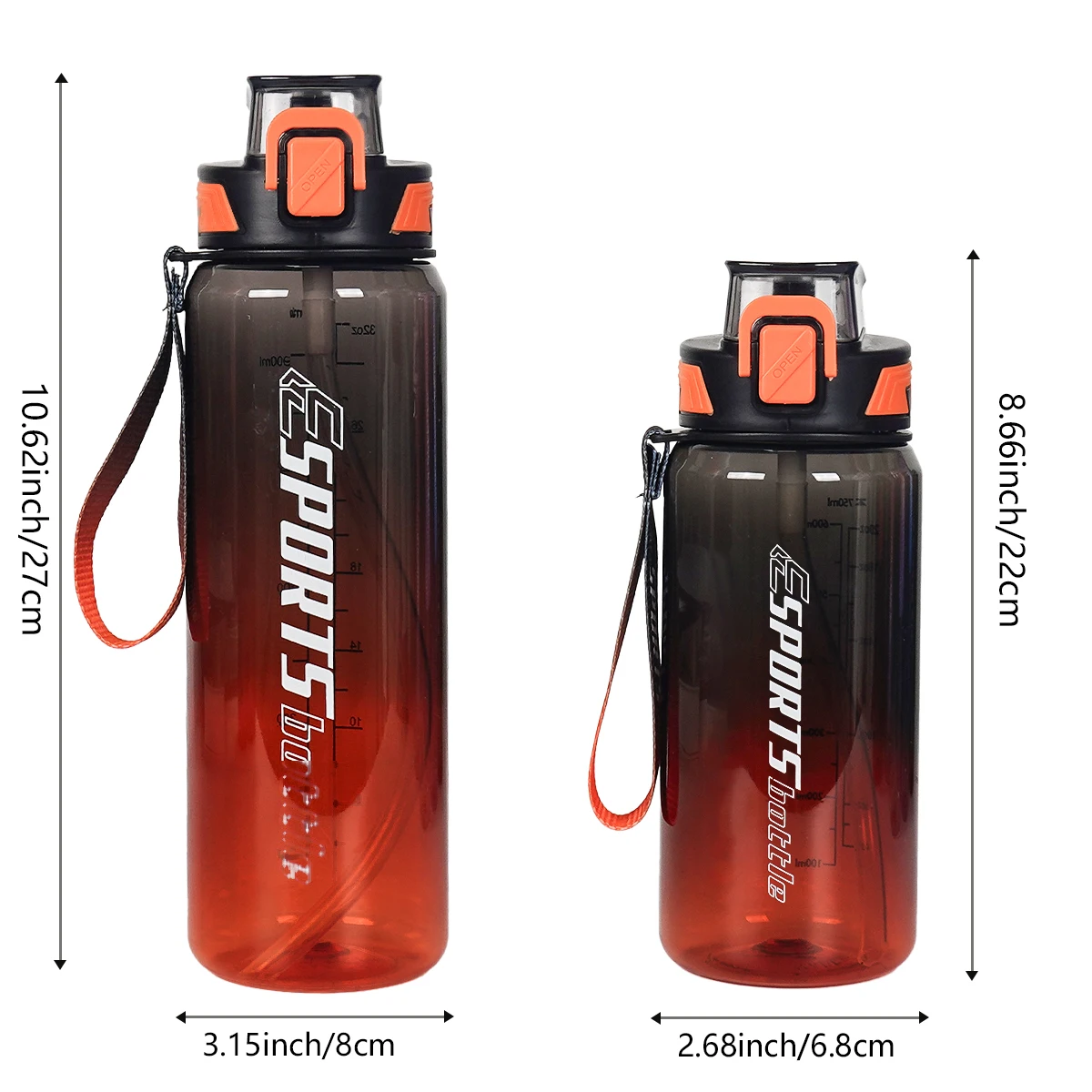 Botella de Agua Deportiva con Pajita para Exteriores de 950 ml/31 oz y 700 ml/24 oz, Ideal para Regalos de Cumplea&ntilde;os y Entusiastas del Fitness