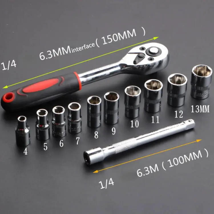 Juego de 12 Uds de llaves y casquillos, herramienta de reparaci&oacute;n de bicicletas y motocicletas, herramientas de reparaci&oacute;n de autom&oacute;viles para barcos y coches, Kit de herramientas multiherramienta par