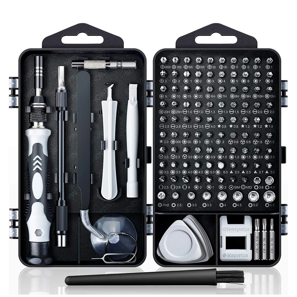 Juego de destornilladores 25/115/135/140 en 1, Kit de puntas de tornillo Phillips Torx magn&eacute;tico con llave removedora el&eacute;ctrica, herramientas de reparaci&oacute;n de tel&eacute;fono y PC