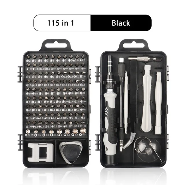 Juego de destornilladores 25/115/135/140 en 1, Kit de puntas de tornillo Phillips Torx magn&eacute;tico con llave removedora el&eacute;ctrica, herramientas de reparaci&oacute;n de tel&eacute;fono y PC