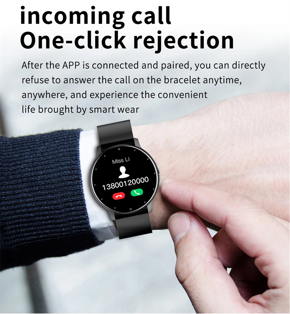Reloj inteligente LIGE para hombres y mujeres con pantalla completamente t&aacute;ctil, llamadas por Bluetooth, reloj inteligente resistente al agua, relojes deportivos con seguimiento de actividad f&iacute;sica pa