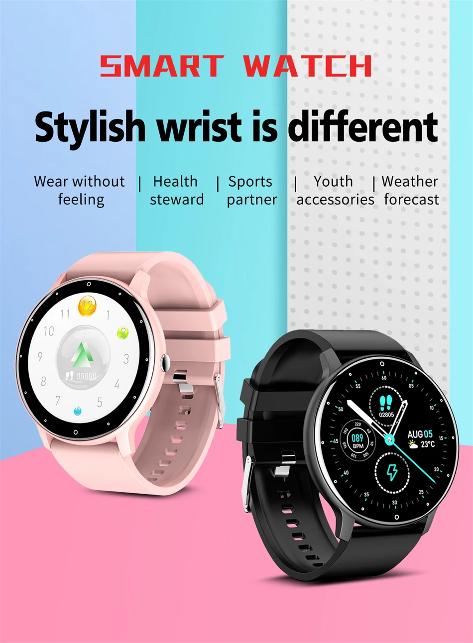 Reloj inteligente LIGE para hombres y mujeres con pantalla completamente t&aacute;ctil, llamadas por Bluetooth, reloj inteligente resistente al agua, relojes deportivos con seguimiento de actividad f&iacute;sica pa