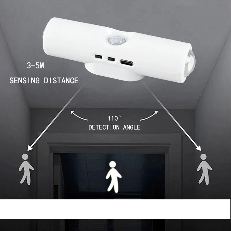 Luz nocturna inteligente con gradiente RGB, l&aacute;mpara de pared recargable con Sensor de movimiento magn&eacute;tico para dormitorio, ba&ntilde;o, armario, jard&iacute;n, decoraci&oacute;n del hogar