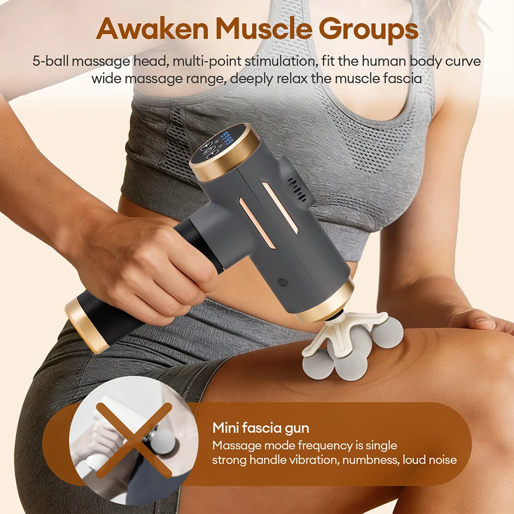 Pistola de masaje el&eacute;ctrica 11 en 1, potente pistola de Fascia de 99 niveles, vibraci&oacute;n de alta frecuencia, pistola de masaje corporal, masajeador muscular para brazos y piernas