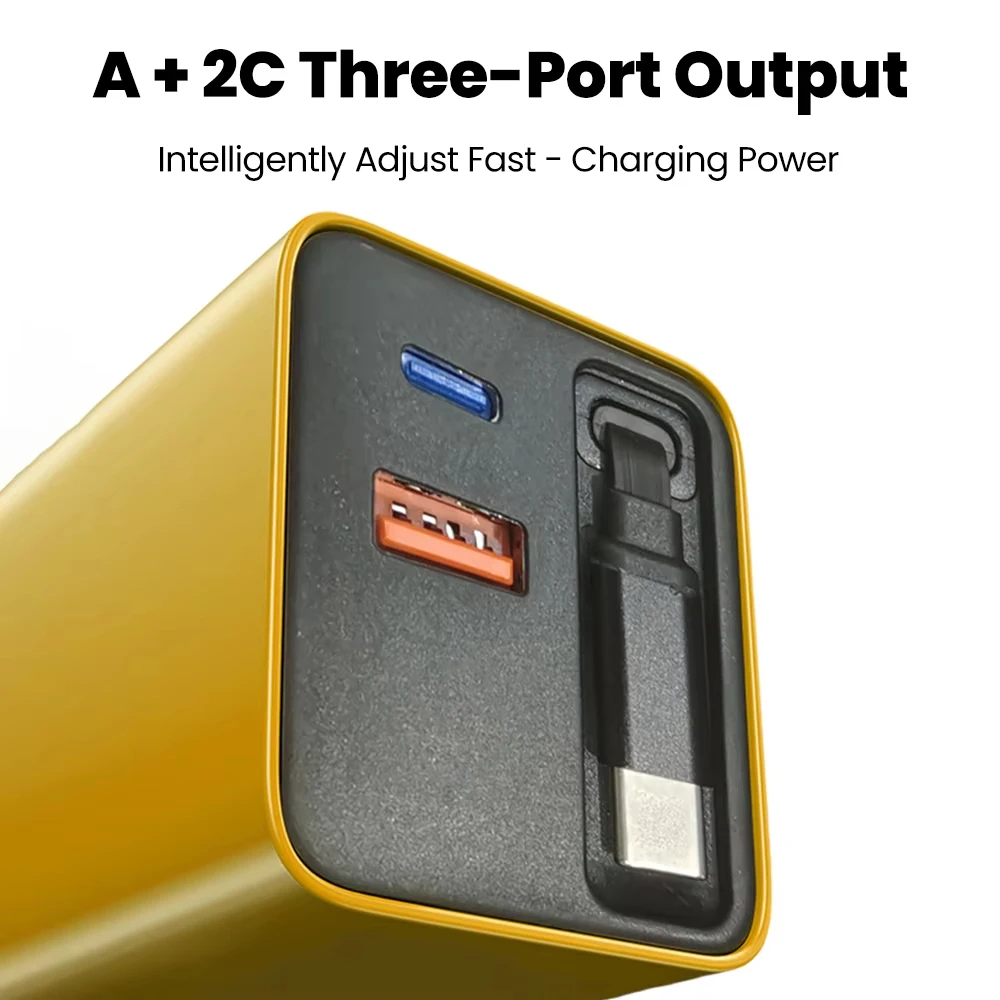 Cargador USB de 80W con Cable Tipo C Retr&aacute;ctil, Cargador USB C para iPhone 16 15 Huawei iPad Laptop, Cargador R&aacute;pido para Tel&eacute;fono M&oacute;vil Tipo C