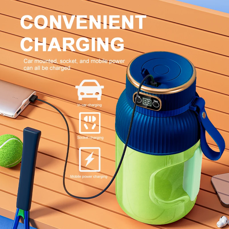 Licuadora exprimidora portátil de 1000ML, exprimidor de frutas con carga USB, taza de jugo de fruta de naranja y limón, licuadora de batidos, herramientas de cocina Licuadora exprimidora portátil de 1000ML, exprimidor de frutas con carga USB, taza de jugo de fruta de naranja y limón, licuadora de batidos, herramientas de cocina
