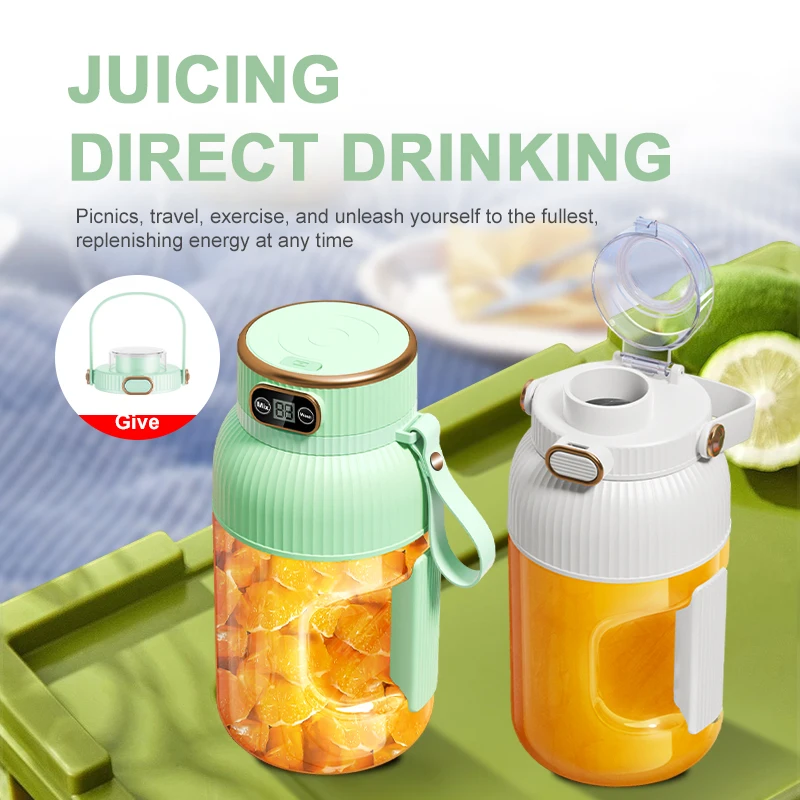 Licuadora exprimidora portátil de 1000ML, exprimidor de frutas con carga USB, taza de jugo de fruta de naranja y limón, licuadora de batidos, herramientas de cocina Licuadora exprimidora portátil de 1000ML, exprimidor de frutas con carga USB, taza de jugo de fruta de naranja y limón, licuadora de batidos, herramientas de cocina