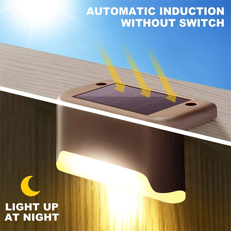 Paquete de 2/4/8/16 luces solares para cubierta, luces LED impermeables para exteriores con energ&iacute;a Solar, luces de paso para cubiertas, escaleras, Patio, decoraci&oacute;n de jard&iacute;n