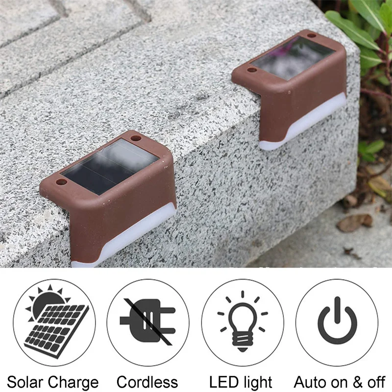 Paquete de 2/4/8/16 luces solares para cubierta, luces LED impermeables para exteriores con energ&iacute;a Solar, luces de paso para cubiertas, escaleras, Patio, decoraci&oacute;n de jard&iacute;n