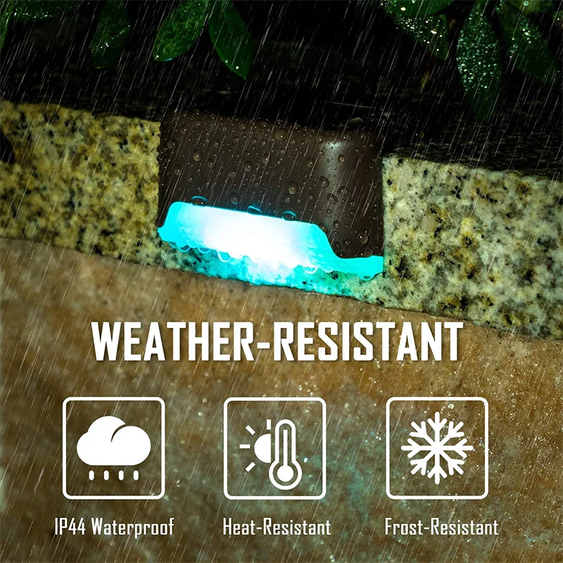 Paquete de 2/4/8/16 luces solares para cubierta, luces LED impermeables para exteriores con energ&iacute;a Solar, luces de paso para cubiertas, escaleras, Patio, decoraci&oacute;n de jard&iacute;n