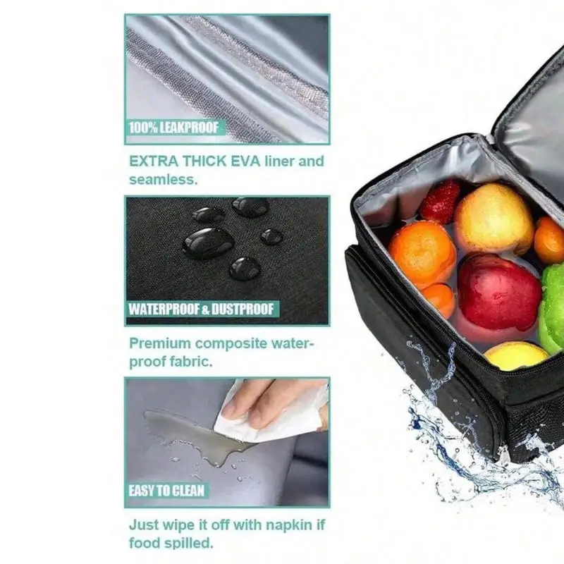 Mochila T&eacute;rmica para Almuerzo de Gran Capacidad, a Prueba de Fugas, Bolsa Aislante para Picnic, Bolsa de Hombro para Almacenamiento al Aire Libre