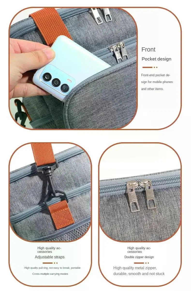Bolsa de almuerzo t&eacute;rmica port&aacute;til, bolsas enfriadoras de alimentos para Picnic, estuche aislado, bolsa de almuerzo duradera impermeable para oficina, caja de refrigeraci&oacute;n con correa para el hombro