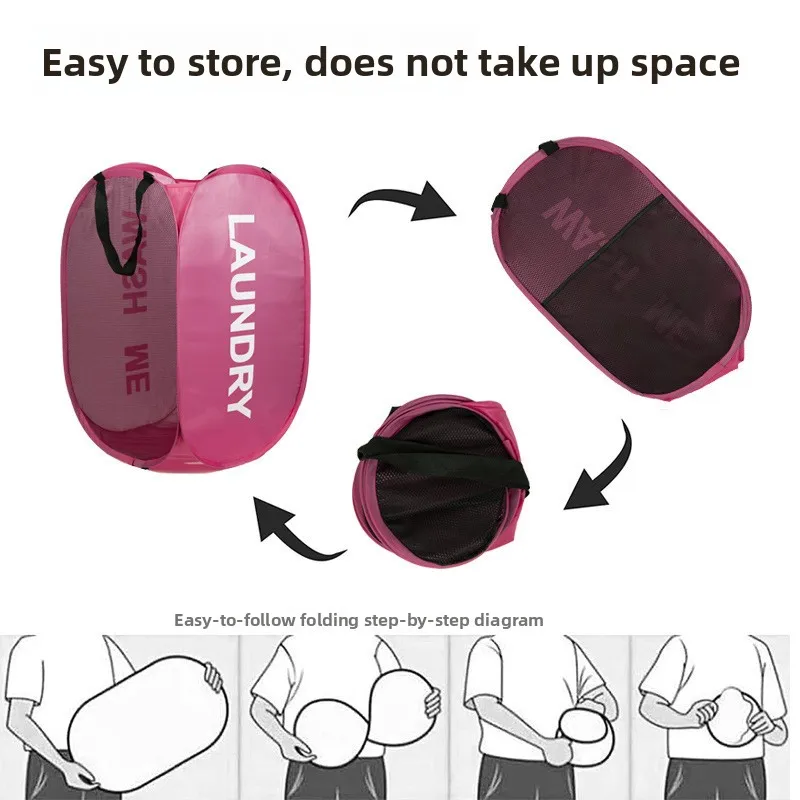 Cesto para la colada plegable Extra grande, organizador de almacenamiento grueso resistente al desgaste para ba&ntilde;o, dormitorio, armario, port&aacute;til