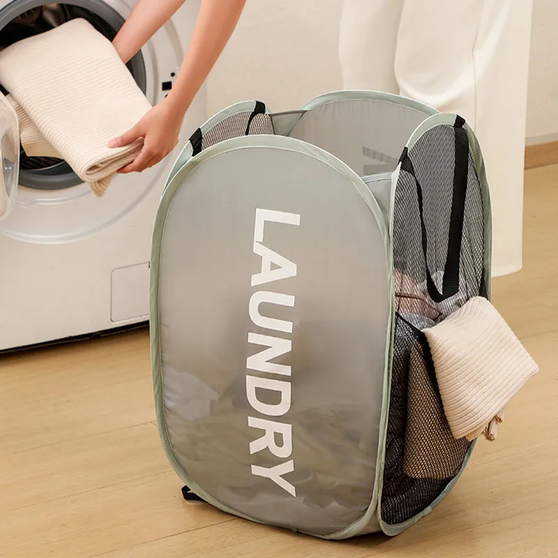 Cesto para la colada plegable Extra grande, organizador de almacenamiento grueso resistente al desgaste para ba&ntilde;o, dormitorio, armario, port&aacute;til