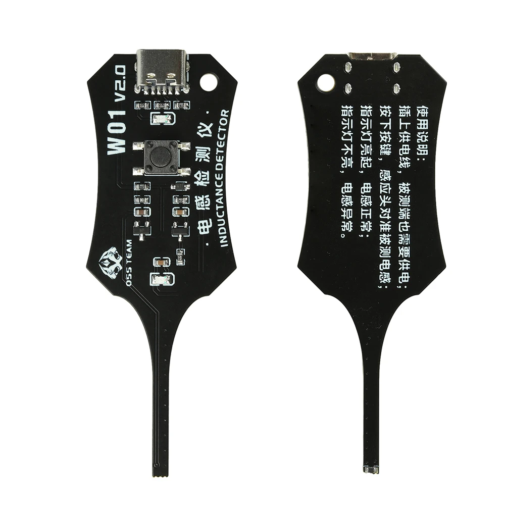 Detector de Inductancia Port&aacute;til W01 con Detecci&oacute;n R&aacute;pida de Fallas Tipo-C para Bobinas de Placa Base y Reparaci&oacute;n de Componentes Electr&oacute;nicos
