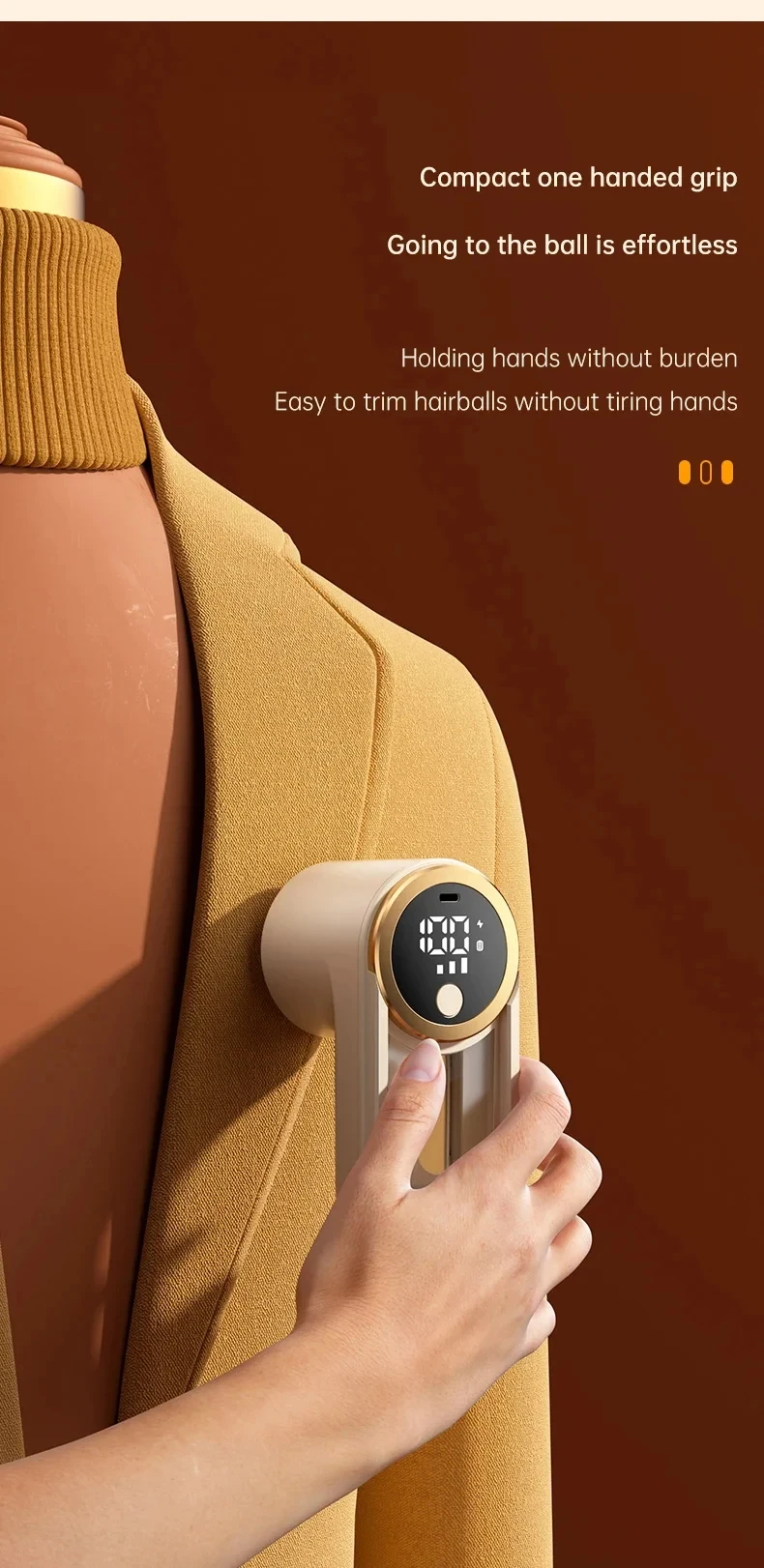 Eliminador de pelusas para ropa, eliminador de pellets de pelusa el&eacute;ctrico port&aacute;til, pantalla LED recargable para ropa, afeitadora de tela, eliminador de pelusas