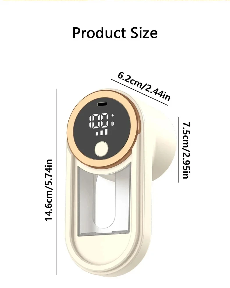 Eliminador de pelusas para ropa, eliminador de pellets de pelusa el&eacute;ctrico port&aacute;til, pantalla LED recargable para ropa, afeitadora de tela, eliminador de pelusas