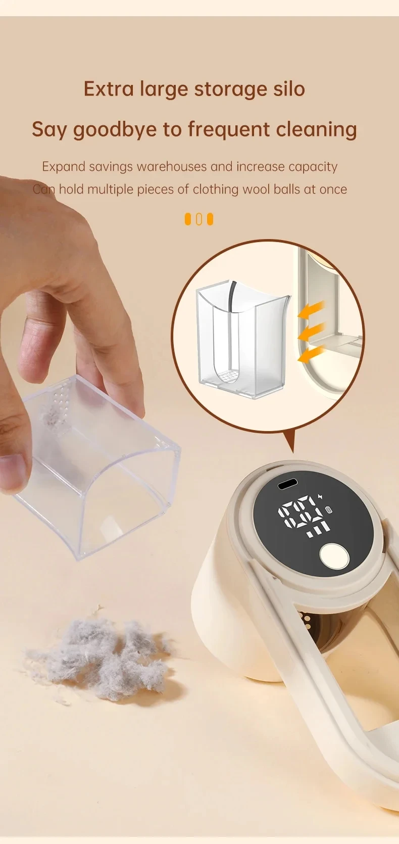 Eliminador de pelusas para ropa, eliminador de pellets de pelusa el&eacute;ctrico port&aacute;til, pantalla LED recargable para ropa, afeitadora de tela, eliminador de pelusas