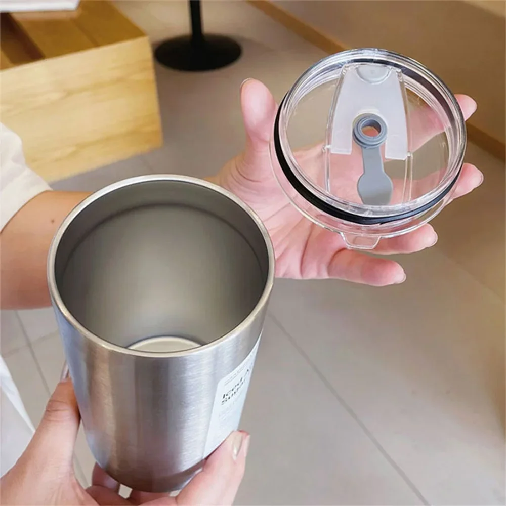 Taza Termo portátil de 600ml, taza de café de acero inoxidable 304, botella de agua térmica a prueba de fugas con pajita, botella aislada, artículos para beber Taza Termo portátil de 600ml, taza de café de acero inoxidable 304, botella de agua térmica a prueba de fugas con pajita, botella aislada, artículos para beber