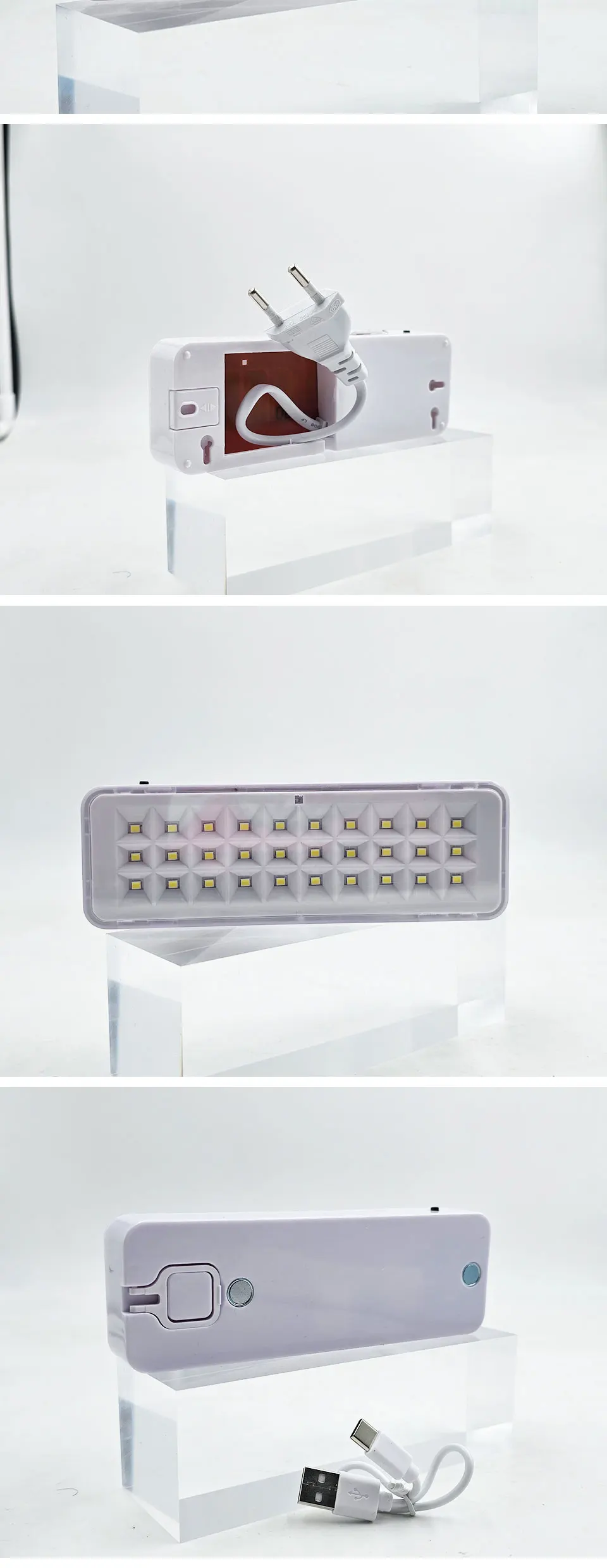L&aacute;mpara de emergencia recargable de 30LED regulable, 3 modos, luces de reparaci&oacute;n nocturna para exteriores, linterna port&aacute;til para acampar para uso en cortes de energ&iacute;a