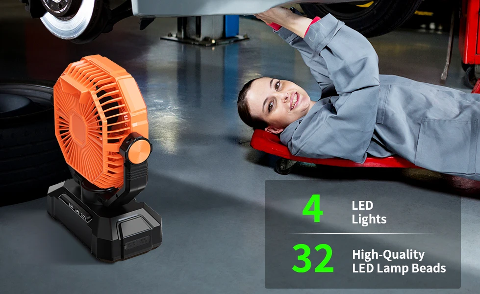 Ventilador de Camping de 20000mAh con Linterna LED, Ventilador de Escritorio de 8 Velocidades con Control Remoto, Ventilador Port&aacute;til para Exteriores con Gancho para Tiendas de Campa&ntilde;a, Cortes de Ener