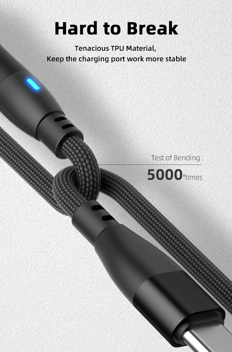 AUFU 100W Cable magn&eacute;tico USB tipo C 5A Cable Micro tipo C de carga r&aacute;pida para Macbook Samsung para iPhone Cable cargador magn&eacute;tico
