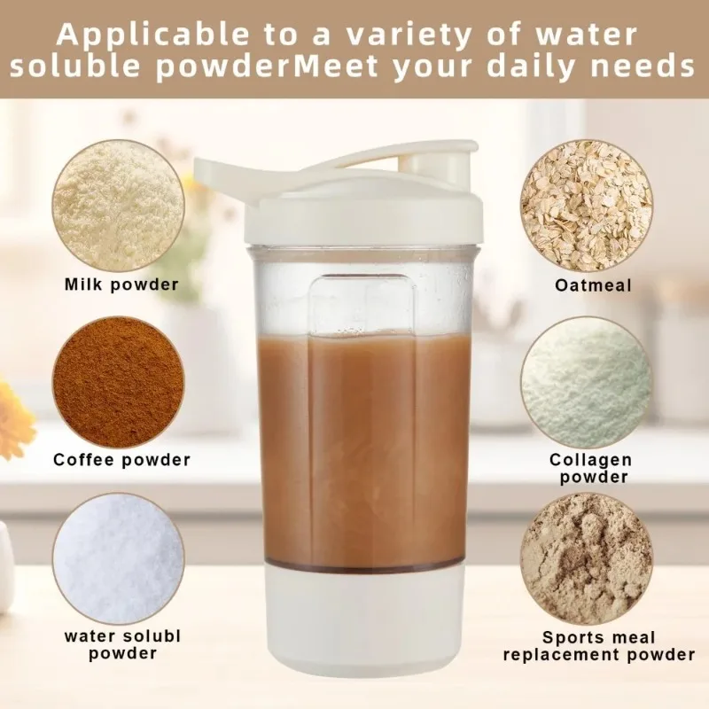 Taza el&eacute;ctrica con agitaci&oacute;n autom&aacute;tica, botella agitadora para batidos en polvo proteico, taza agitadora con carga USB con escala, taza de agua de 15 Oz, sin BPA