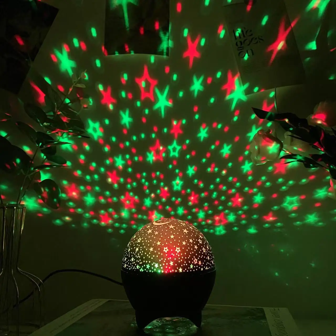 Luz Nocturna LED, Proyector de Cielo Estrellado, Galaxia y Luna, Cambio Autom&aacute;tico de Color, USB 5V RGB, Luz Ambiental para Habitaci&oacute;n Infantil, Fiesta de Cumplea&ntilde;os