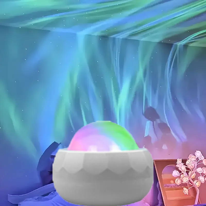 Proyector LED Aurora Luz nocturna LED Galaxy USB RGB 7 modos 360 &deg; Luz de cielo nocturno giratoria con control remoto para decoraci&oacute;n de sala de cine en casa