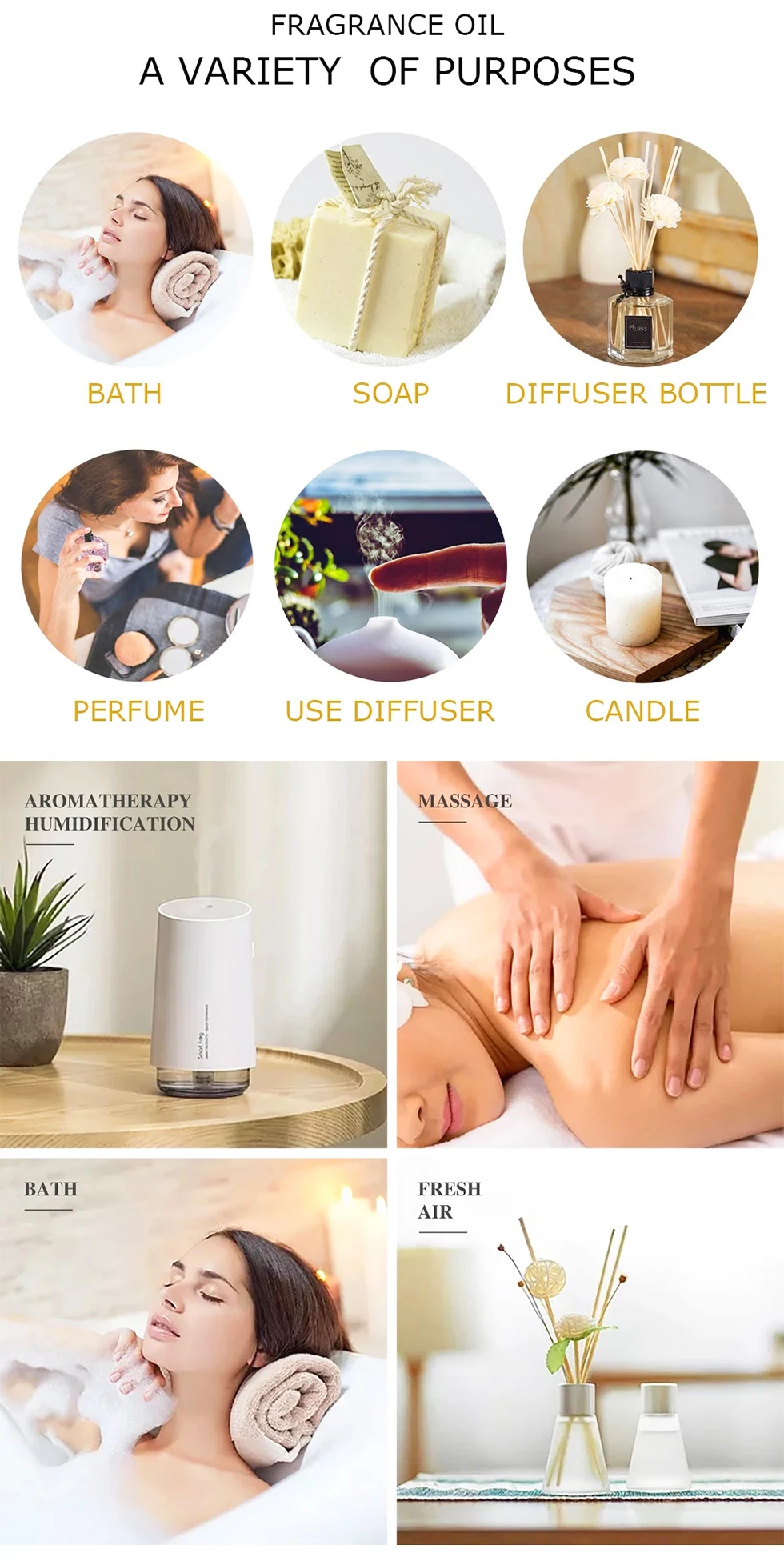 Set de 6 Aceites Esenciales para Aromaterapia y Masajes con Fragancias de Lim&oacute;n Puro, Naranja Dulce, Eucalipto, Lavanda, Menta y Romero