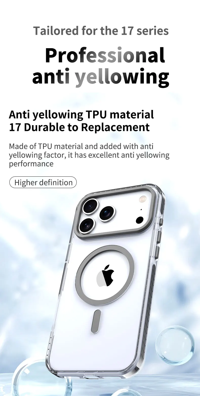 Funda de tel&eacute;fono HD con borde a rayas de PE de lujo para iPhone 17 Air 16 15 14 Plus 13 12 Pro Max para cubierta de carga inal&aacute;mbrica magn&eacute;tica Magsafe