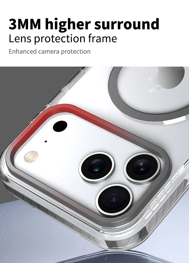 Funda de tel&eacute;fono HD con borde a rayas de PE de lujo para iPhone 17 Air 16 15 14 Plus 13 12 Pro Max para cubierta de carga inal&aacute;mbrica magn&eacute;tica Magsafe
