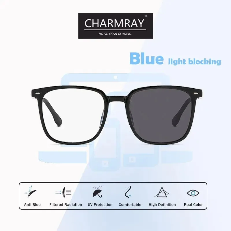 Gafas fotocrom&aacute;ticas 2 en 1 para hombre, gafas de sol con montura transparente cuadrada anti ultravioleta, gafas elegantes cl&aacute;sicas y sencillas a la moda