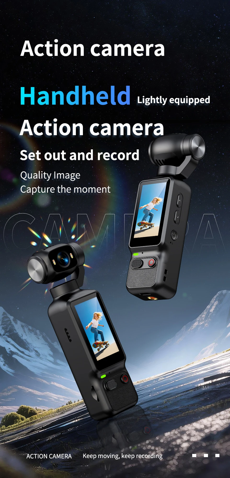 C&aacute;mara de acci&oacute;n port&aacute;til HD 1080P con soporte de escritorio para Vlog, YouTube, grabaci&oacute;n de videos para chicas, c&aacute;maras de acci&oacute;n para grabar la vida diaria.