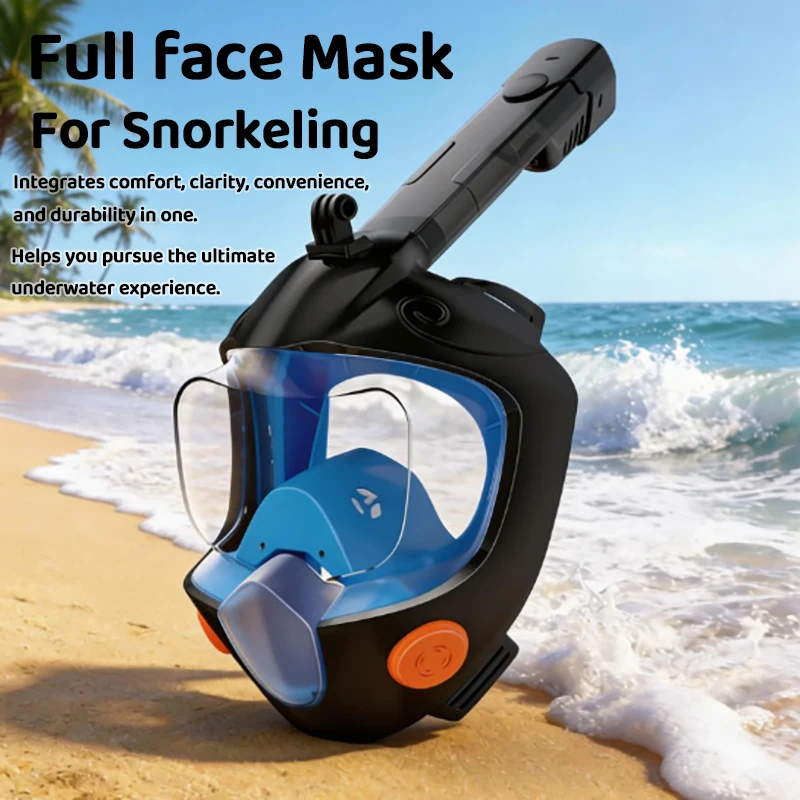 Máscara de Snorkel de Cara Completa 180 ° Snorkel Panorámico con Parte Superior Seca, Antivaho, Antiderrames, Equipo de Buceo y Natación Seguro para Adultos Máscara de Snorkel de Cara Completa 180 ° Snorkel Panorámico con Parte Superior Seca, Antivaho, Antiderrames, Equipo de Buceo y Natación Seguro para Adultos