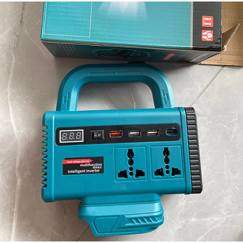 Estaci&oacute;n de energ&iacute;a port&aacute;til con bater&iacute;a de litio, inversor multifunci&oacute;n, generador de mano, luz de emergencia, energ&iacute;a de respaldo para Makita