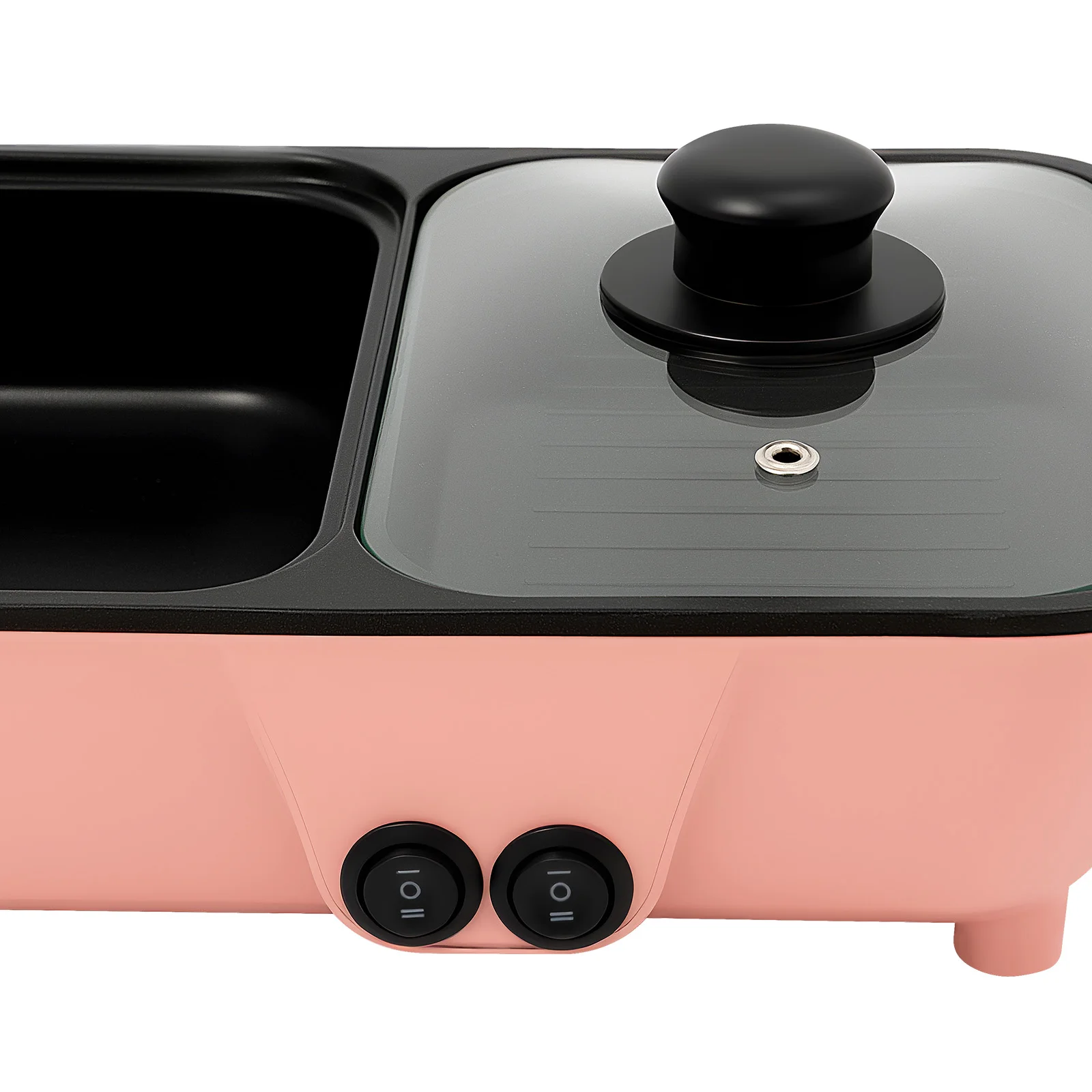 Olla caliente el&eacute;ctrica 2 en 1 con plancha, sart&eacute;n antiadherente de mesa, cocina para parrilla de verduras, olla Shabu para barbacoa, olla para cocinar fideos para el hogar