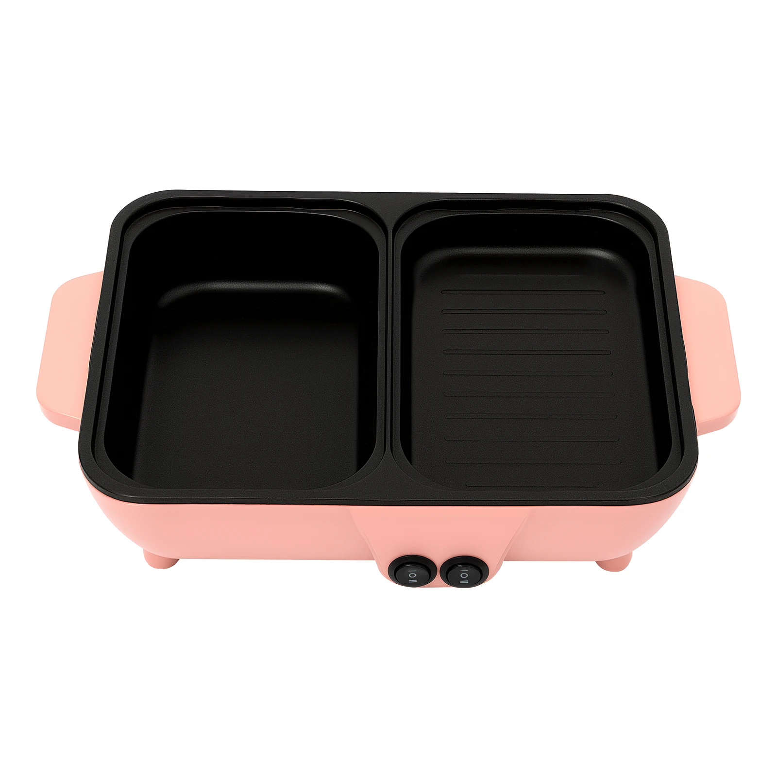 Olla caliente el&eacute;ctrica 2 en 1 con plancha, sart&eacute;n antiadherente de mesa, cocina para parrilla de verduras, olla Shabu para barbacoa, olla para cocinar fideos para el hogar
