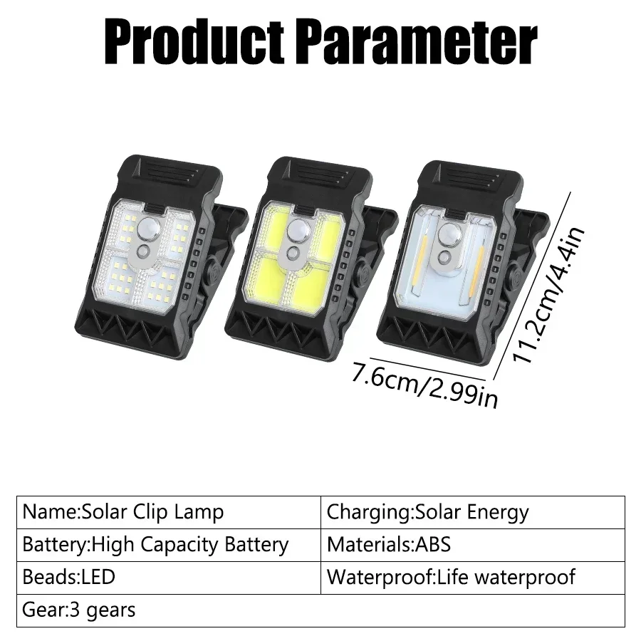 1-4 Luces Solares con Sensor de Movimiento, L&aacute;mpara de Trabajo Impermeable para Exteriores, 3 Modos de Iluminaci&oacute;n, L&aacute;mpara LED para Camping, Valla, Pared, Garaje