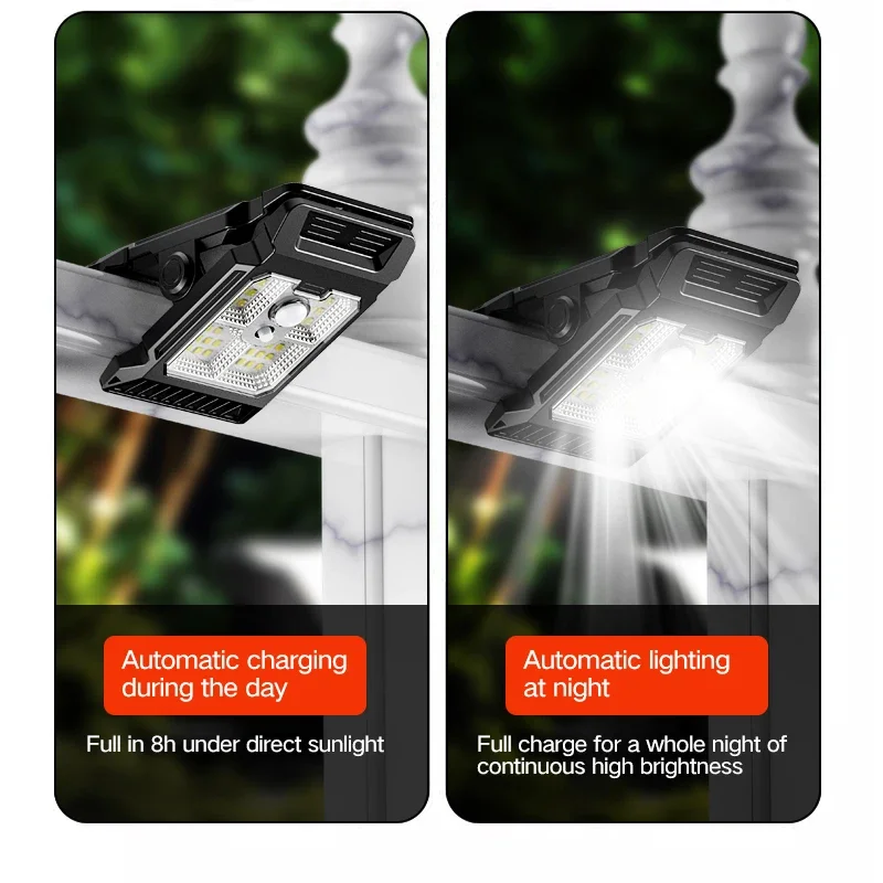 1-4 Luces Solares con Sensor de Movimiento, Lámpara de Trabajo Impermeable para Exteriores, 3 Modos de Iluminación, Lámpara LED para Camping, Valla, Pared, Garaje 1-4 Luces Solares con Sensor de Movimiento, Lámpara de Trabajo Impermeable para Exteriores, 3 Modos de Iluminación, Lámpara LED para Camping, Valla, Pared, Garaje