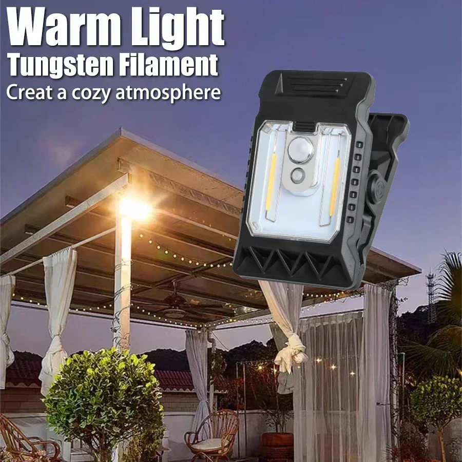 1-4 Luces Solares con Sensor de Movimiento, L&aacute;mpara de Trabajo Impermeable para Exteriores, 3 Modos de Iluminaci&oacute;n, L&aacute;mpara LED para Camping, Valla, Pared, Garaje