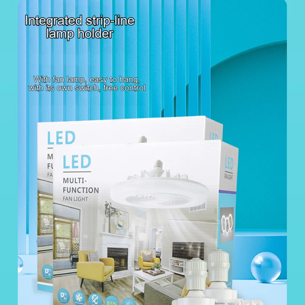 Ventilador de Techo Moderno de Doble Cabezal con Luz LED Regulable, Control Remoto, Silencioso, 60W, 3 Velocidades, Temporizador, Base E27, 85-265V